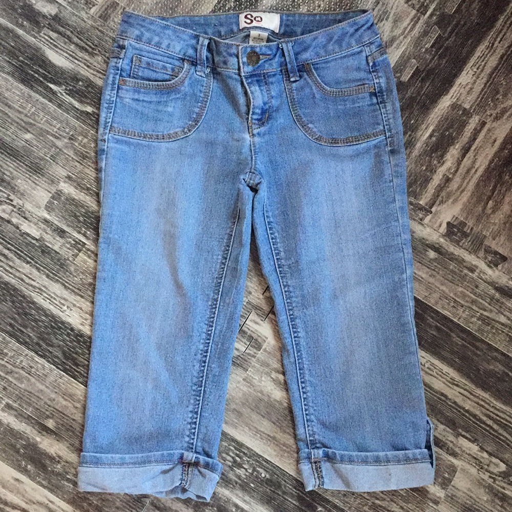 SO Jean Crop Cuffed Bottom Shorts